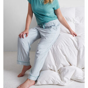 Brand New State of Day Women's XL Mint Stripe Blue Lounge Pants Sleepwear